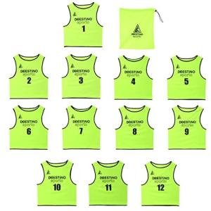 d-bestino ベスティノ マルチスポーツ 大人用フリーサイズ ビブス 12枚セット  収納袋付き DBE0003 イエロー