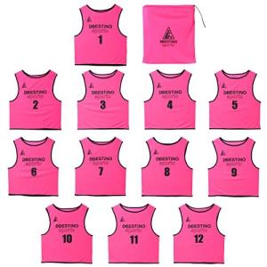 d-bestino ベスティノ マルチスポーツ 大人用フリーサイズ ビブス 12枚セット  収納袋付き DBE0003 ピンク