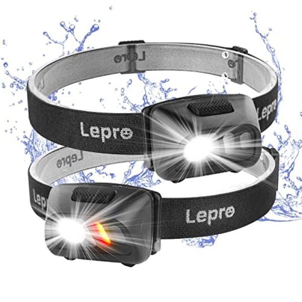 Lepro ヘッドライト 電池式 LED ヘッドランプ 超軽量 ledヘッドライト 2個セット 白光...