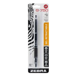 Zebra Pen G-750 格納式ゲルペン ブラック真鍮バレル 中細 0.7mm ブラックインク 1パック (49811)｜le-coeur-online