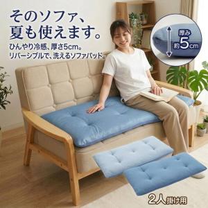ソファ パッド 2人掛 50×100cm ひんやり 洗える ボリューム シート クッション 接触冷感 ソファー 長椅子 カバー パット ロング 暑さ対策 爆買