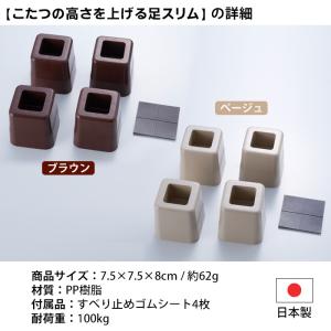 こたつの高さをあげる足 スリム 4個入 ベージ...の詳細画像4