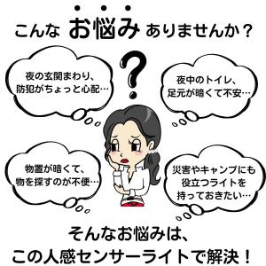人感センサーライト 防犯 屋内 屋外 簡単取り...の詳細画像1