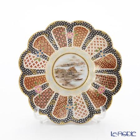 現代の京薩摩×アウガルテン磁器工房 小皿(豆皿) 9cm 山水(富士山) 絵付：伝統工芸士 小野多美...