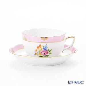 ヘレンド（HEREND） ティーカップ&ソーサー ローズチューリップ ブルー