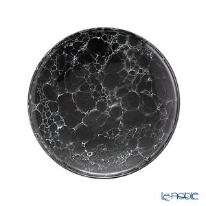 有田焼 泡化粧 ハーフ菊割16cmプレート 黒 白 デザート皿 取り皿