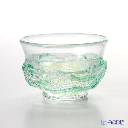 津軽びいどろ 秋村実工房 12ヶ月コレクション 盃 5月 新緑 グリーン／クリア F-62200