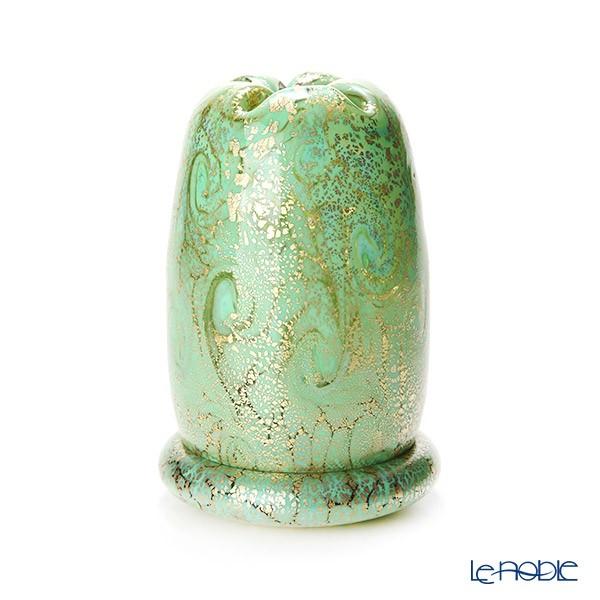 津軽びいどろ 大川薫工房 香炉 グリーン／ゴールド OK18-3103