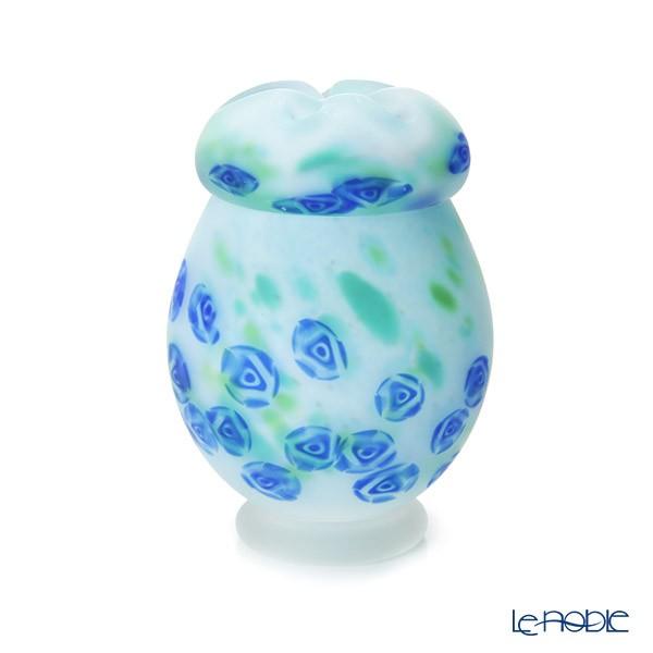 津軽びいどろ 大川薫工房 香炉 ブルー／グリーン OK17-3019