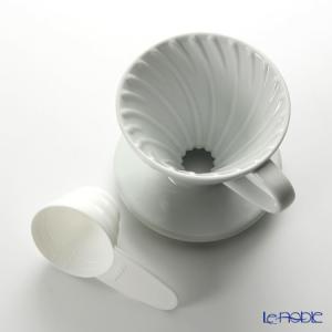 ハリオ式珈琲V60 透過ドリッパー01セラミックW(磁器製) VDC-01W 1〜2杯用 【計量スプ...