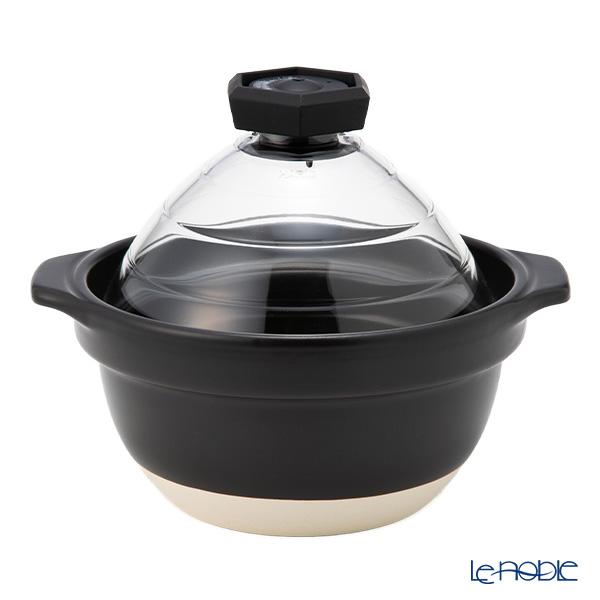 ハリオ フタがガラスのご飯釜 2-3合用 GNR-200-B-W【直火用】