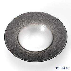 Vetro Felice ヴェトロ フェリーチェ グリッター リムボウル 26cm ダークグレイ＆クリア｜ブランド洋食器 ル・ノーブル