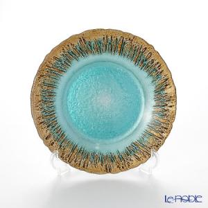 IVV イタリア製 ガラスプレート 皿 HELIX ヘリックス 31cm シルバー