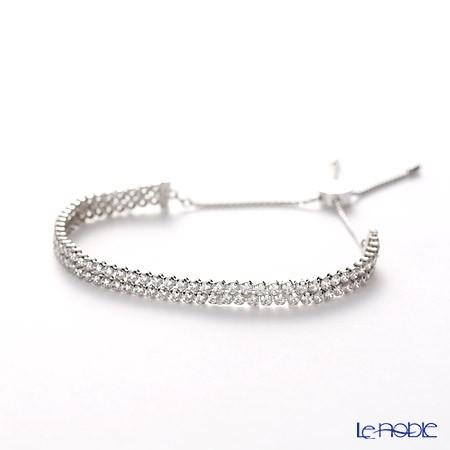 並行輸入品 スワロフスキー ブレスレット Matrix Tennis テニス ラウンド 2連 ホワイ...