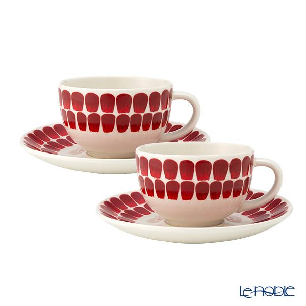 並行輸入品 アラビア(ARABIA) 24h トゥオキオ TUOKIO レッド カップ＆ソーサー 2...