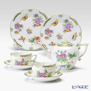 ヘレンド 並行輸入品 インドの華グリーン トリオセット : ブランド洋食