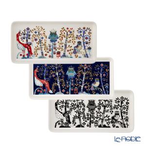 並行輸入品 イッタラ(iittala) タイカ ホワイト ＆ ブルー ＆ ブラック レクタングラープレート 12×24cm 3点セット 北欧