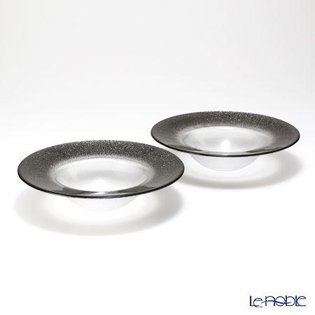 Vetro Felice ヴェトロ フェリーチェ グリッター リムボウル 19.5cm ダークグレイ...