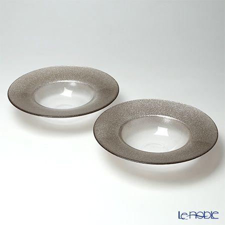 Vetro Felice ヴェトロ フェリーチェ グリッター リムボウル 26cm ジンジャー＆クリ...