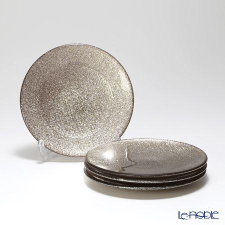 Vetro Felice ヴェトロ フェリーチェ グリッター プレート 14cm ジンジャー 4枚セ...
