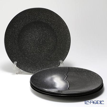 Vetro Felice ヴェトロ フェリーチェ グリッター プレート 28cm ダークグレイ 4枚...