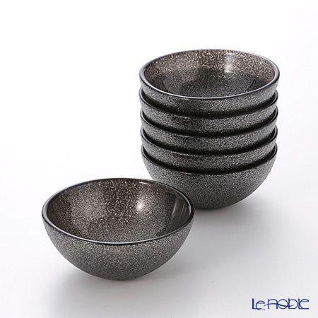 Vetro Felice ヴェトロ フェリーチェ グリッター ミニボウル 9cm ダークグレイ 6個...