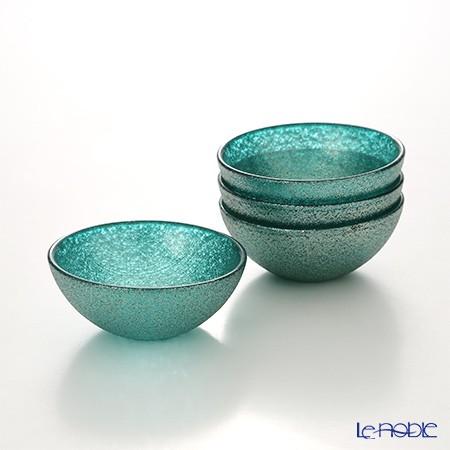 Vetro Felice ヴェトロ フェリーチェ グリッター ミニボウル 9cm アクアブルー 4個...