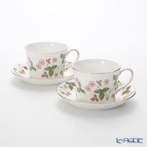 ウェッジウッド(Wedgwood) ワイルドストロベリー ティーカップ＆ソーサー(デルフィ) 200ml ペア アフタヌーンティー