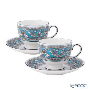 ウェッジウッド(Wedgwood) フロレンティーン ターコイズ ティーカップ＆ソーサー(リー)200ml ペア NEW  アフタヌーンティー｜le-noble