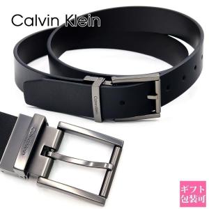 カルバンクライン ベルト 本革 メンズ Calvin 正規品 Klein リバーシブル ブラック 11CK020008