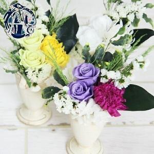 プレゼント 花  プリザーブドフラワー 仏花 白花器アレンジ お悔やみ お供え 正規品 初七日 四十九日 お墓参りのお花 仏壇 造花 お供え用 即日