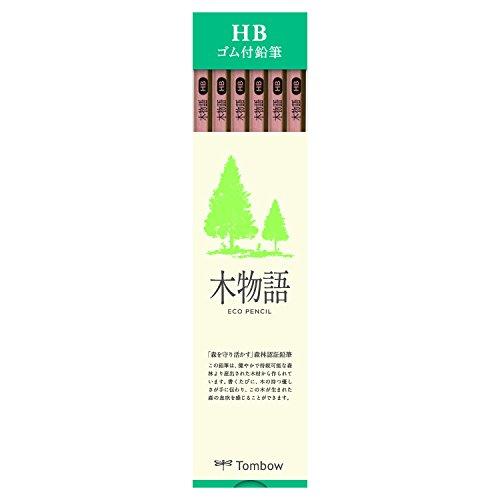 トンボ鉛筆 ゴム付き鉛筆 S木物語 HB 1ダース LG-KSHB