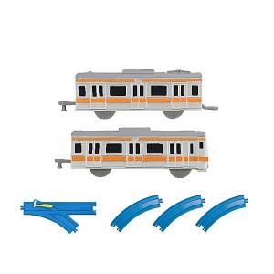 【E233系中央線(中間車+後尾車+ターンアウトレール(L)1本+曲線レール3本)】つなごうプラレール 13