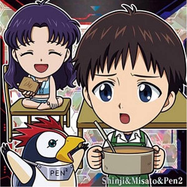 【EVA2-22 シンジ＆ミサト＆ペンペン (SR スーパーレア) 】にふぉるめーしょん 新世紀エヴ...