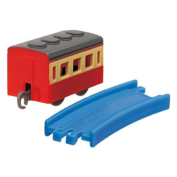 【急行客車(赤)+曲線レール】カプセルプラレール きかんしゃトーマス すごいぞ!はやいぞ!急行列車編