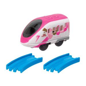 【ハローキティ新幹線（後尾車）＋曲線レール×2】カプセルプラレール 人気者新幹線大集合編