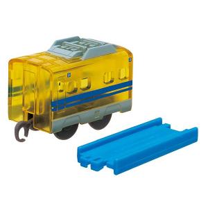 【923形ドクターイエロー クリアver.中間車＋直線レール】カプセルプラレール 25周年特別版 大活躍!はたらく車両編