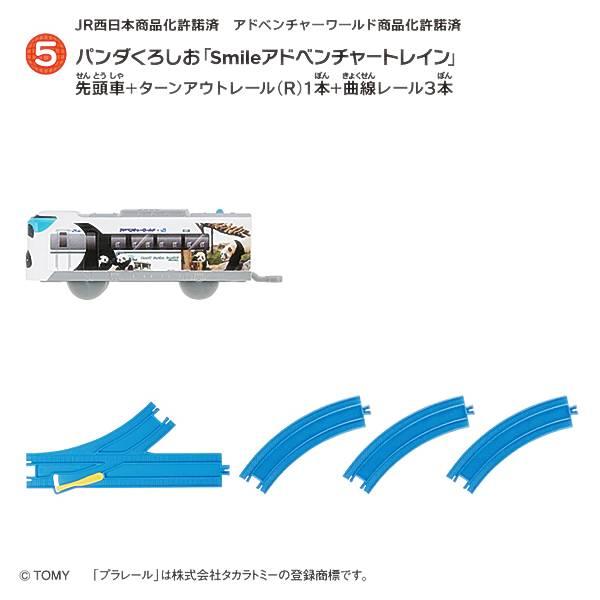 【5.パンダくろしお「Smileアドベンチャートレイン」 先頭車+ターンアウトレール(R)1本+曲線...
