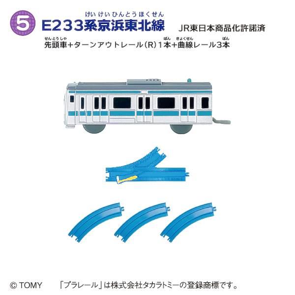 【(5)E233系京浜東北線 先頭車+ターンアウトレール(R)1本+曲線レール3本】つなごうプラレー...
