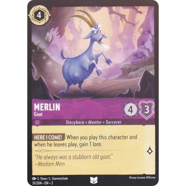 【FOIL】ディズニー ロルカナ 51/204・EN・２ Merlin - Goat (U アンコモ...