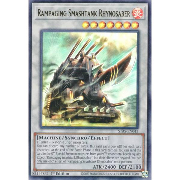 遊戯王 STAS-EN043 驀進装甲ライノセイバー Rampaging Smashtank Rhy...