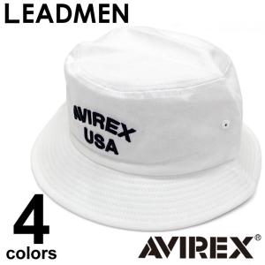 AVIREX アビレックス コットンツイル USA 3D EMB BUCKET HAT　バケットハット 無地 綿100％ 男女兼用 男性用 女性用 ユニセックス｜leadmen