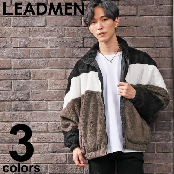 フリースジャケット メンズ ファー シャギーボア ブルゾン アウター ワイドシルエット ビッグシルエ...