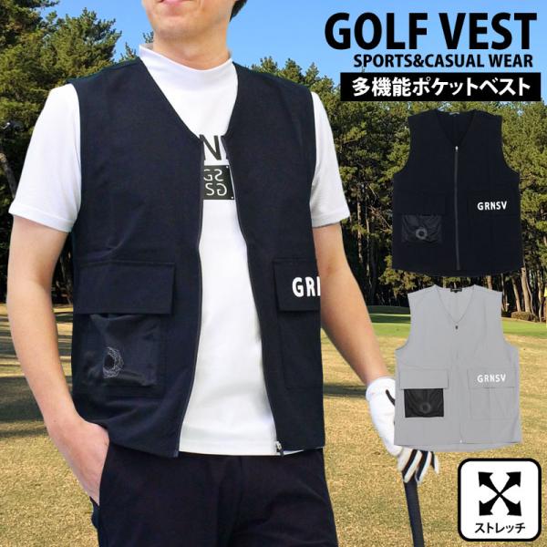 ゴルフウェア メンズ ベスト GIORNO SEVEN ジョルノセブン トップス ポリエステルストレ...