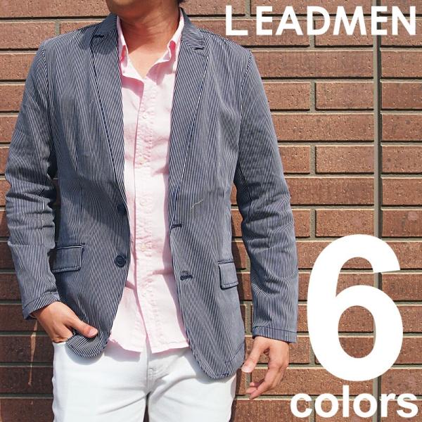 テーラードジャケット メンズ ノッチドラベル ストレッチ 無地 ウィンドウチェック ストライプ