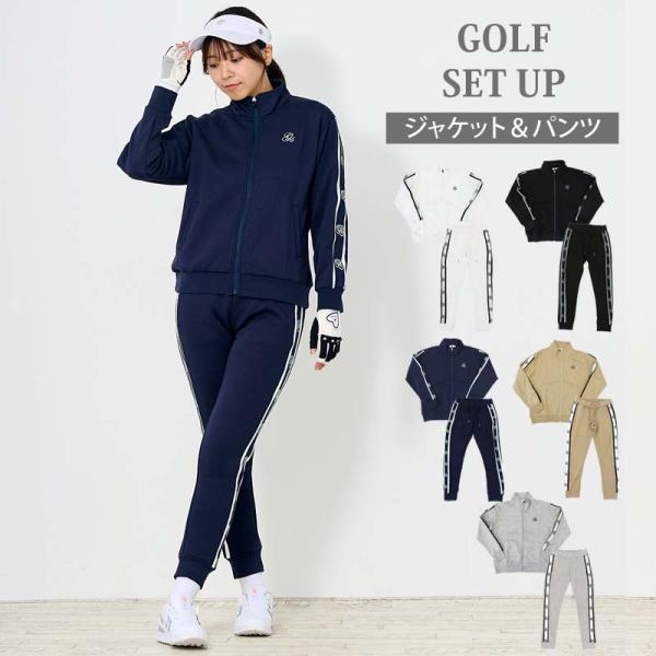 ゴルフウェア レディース 上下セットアップ gs GOLF ジップアップジャケット スウェットジャー...