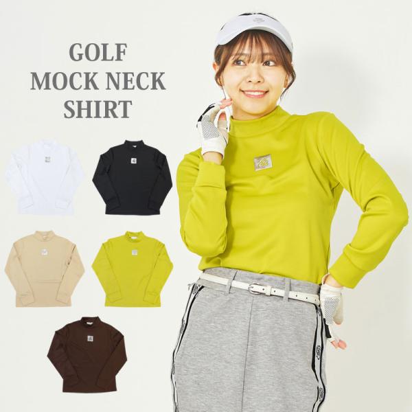 ゴルフウェア レディース モックネック gs GOLF ポロシャツ ハイネック 長袖 ストレッチ ト...