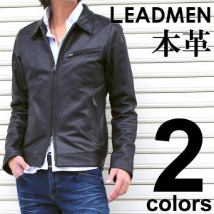 シングルライダースジャケット リアルレザー 革ジャン ラム 羊革 WZIP｜leadmen