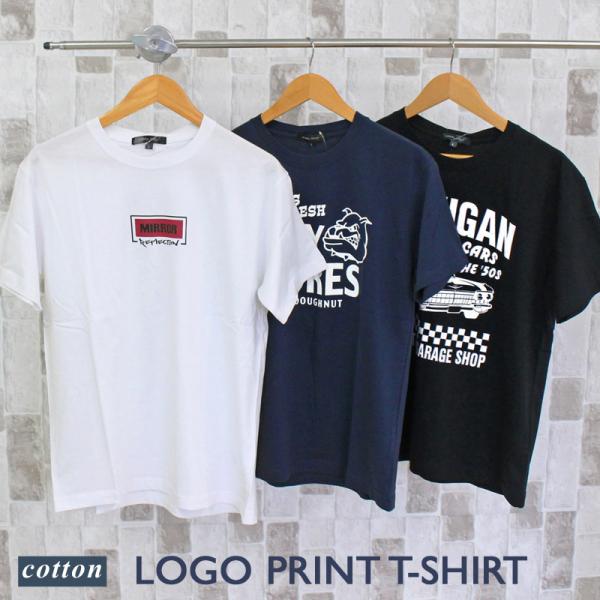 メンズ半袖Tシャツ 半袖 クルーネック ティーシャツ アメカジ ロゴプリント ミリタリー フォト メ...