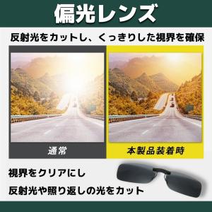 クリップオン サングラス 調光 偏光 メガネ ...の詳細画像3